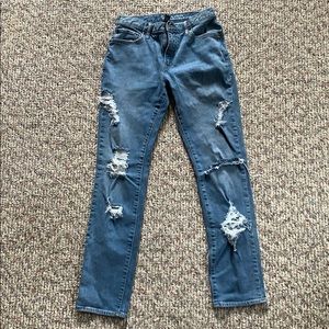 Distressed Blue Jeans